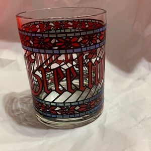 Vintage Seasons Greetings high ball drink glass
